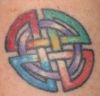 celtic knot colored tattoo